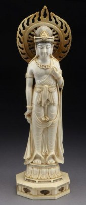 Japanese carved ivory Guanyin Bodhisattva(International