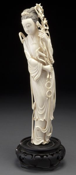 Chinese carved ivory lady International 17462d
