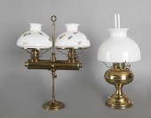 Brass double student lamp late 19th