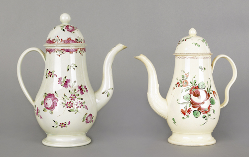 English pearlware coffee pot ca. 1800 together