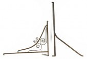 Two wrought iron fireplace cranes 19th