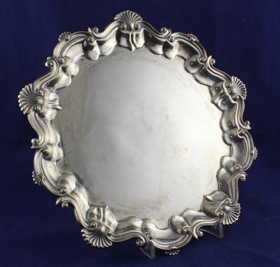 An Edwardian silver salver of shaped 1732b1