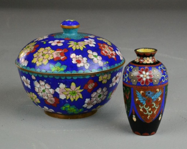  2 CHINESE CLOISONNE CONTAINERSIncluding 1734a2