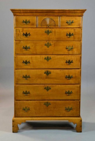An American Chippendale Tiger Maple 1734ad