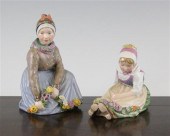 Two Royal Copenhagen enamelled figures