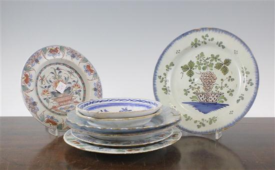 Six English Delft ware plates comprising 173891