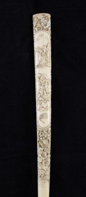 A Japanese ivory handled umbrella Meiji