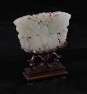 A Chinese celadon jade butterfly  17394e