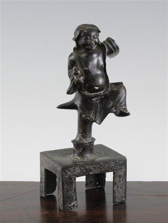 A Chinese bronze dancing figure