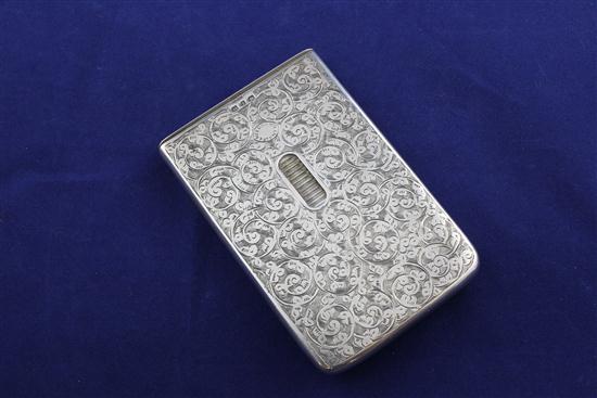 A late Victorian silver card case 173a14