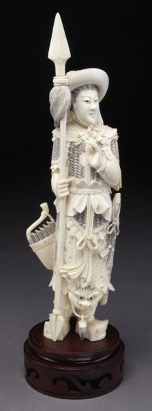 Chinese carved ivory figure depicting Mulan.(International