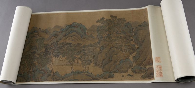 Chinese watercolor hand scroll 173bad