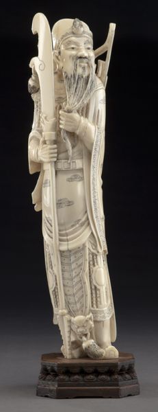 Chinese Qing carved ivory Guandi International 173bc0