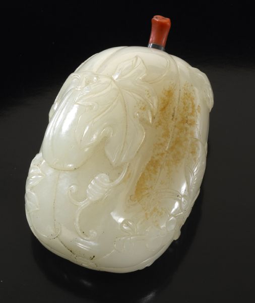 Chinese Qing carved white jade 173bdb