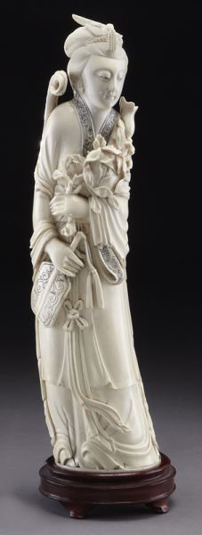 Chinese carved ivory lady International 173c13