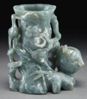 Chinese carved jadeite brush pot 173c1d