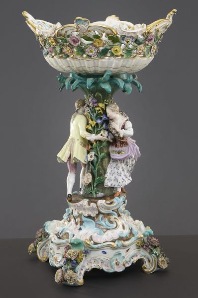 Meissen porcelain figural centerpiece on