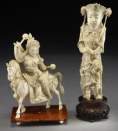 (2) Chinese carved ivory warriors:(International