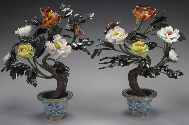 Pr Chinese carved jade trees in 173e9b