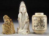 3 Pcs. Chinese carved ivory including:(International