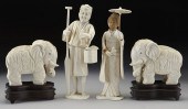 4 Pcs Asian carved ivory including International 173ee3