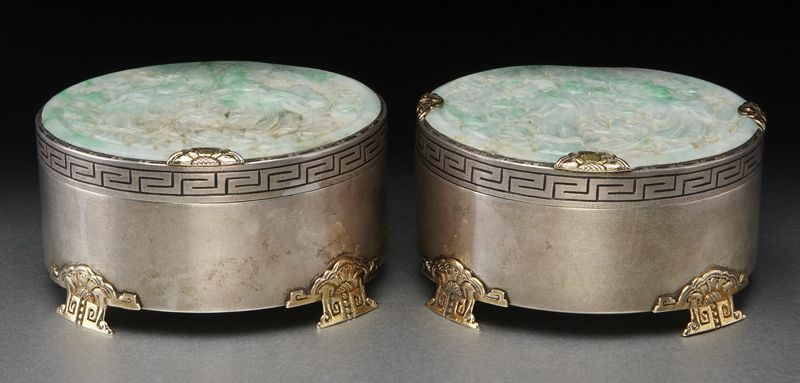 Pr Chinese Qing carved jadeite 174056