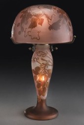 Galle cameo glass table lamp with domed