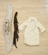 White mink floor length coat together
