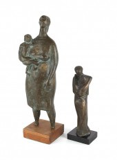 Bronze figure of a mother and child