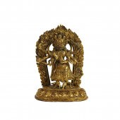 Gilt Bronze Figure of Mahakala Tibeto-Chinese