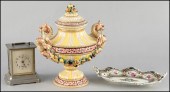 ITALIAN FAIENCE COVERED URN. Together