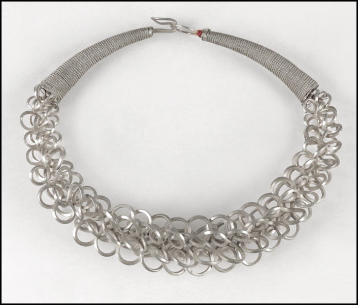 CHINESE SILVER MIAO CULTURE NECKLACE. Diameter: