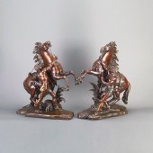 Pair of Large Bronze Models of the Marley