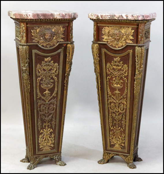 PAIR OF FRENCH BRONZE MOUNTED PEDESTALS  177b9c