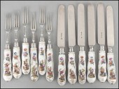 PORCELAIN AND ENGLISH SILVER FLATWARE.
