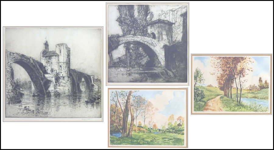 GROUP OF FOUR FRAMED ETCHINGS  177f39