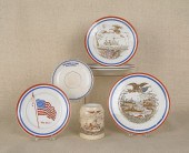 Six pieces of patriotic porcelain 19th