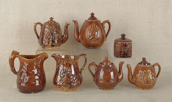 Seven Rockingham glaze pottery 175e1f