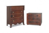 Two mahogany doll sized chests 1762b4