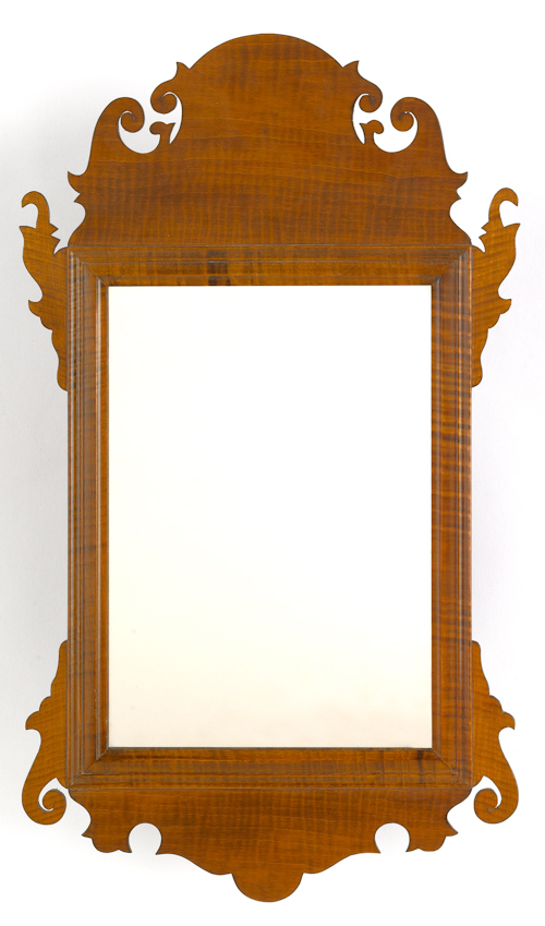 American Chippendale mahogany mirror 17637a