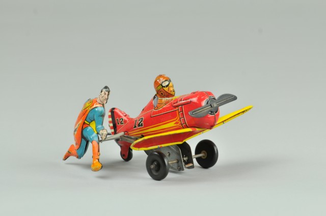 SUPERMAN ROLLOVER PLANE Marx Toys 1790d0
