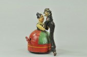 DANCING COUPLE TOY Hand painted tin