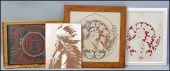 COLLECTION FOUR FRAMED INDIAN MOTIF