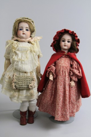 LOT OF TWO GERMAN BISQUE HEAD DOLLS 179cce
