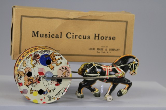 BOXED MUSICAL CIRCUS TOY Marx lithographed 179f17