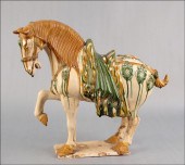 CHINESE TANG STYLE GLAZED CERAMIC HORSE.