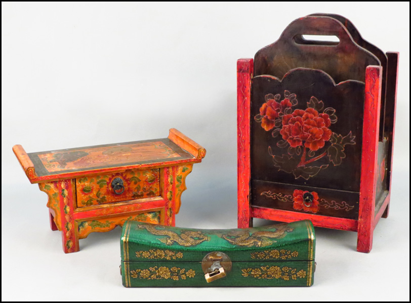 CHINESE OPIUM BOX. Together with