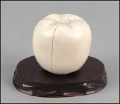 CHINESE CARVED IVORY APPLE. Apple: 2.5