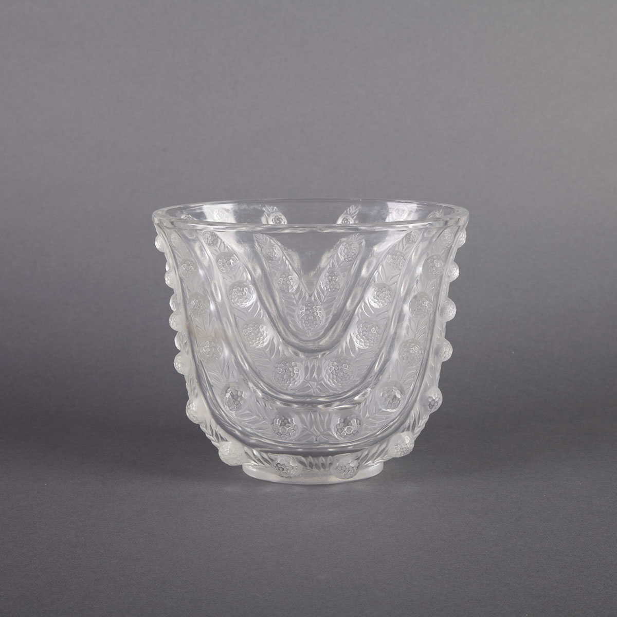 Vichy T Lalique Moulded Glass Vase 1781ed