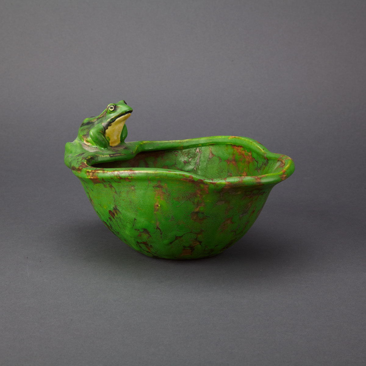 Weller Coppertone Glazed Frog Bowl 178211